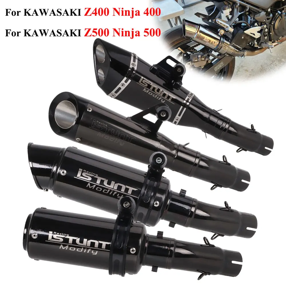 For Kawasaki Ninja Z400 2018-2025 Ninja 500 2024-2026 Motorcycle Exhaust Escape Muffler Slip On Escape z400 Exhaust Mid Pipe