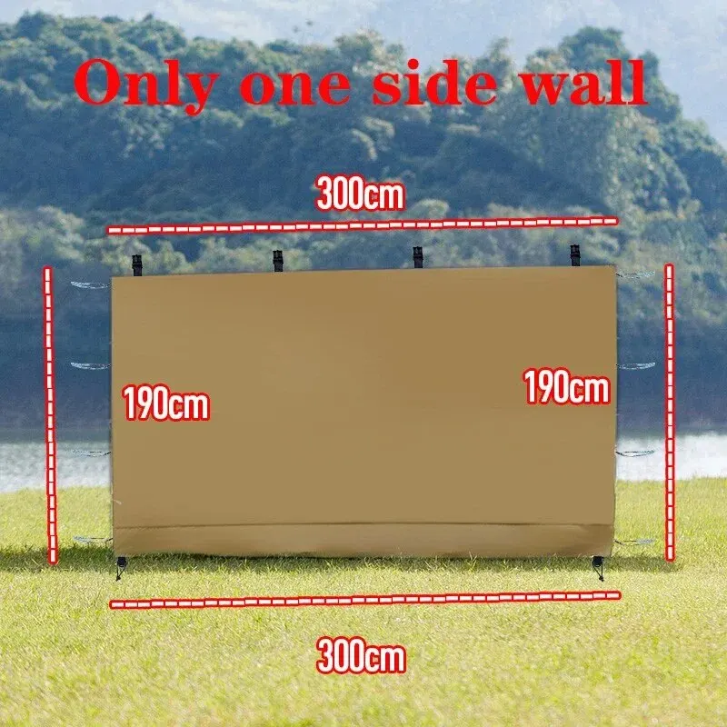 Baldachim Sunwall Sidewall Gazebos Namiot Wodoodporny dla 10x10ft Pop-up Straight Leg Gazebos Outdoor 1 szt Tylko ściana boczna Khaki