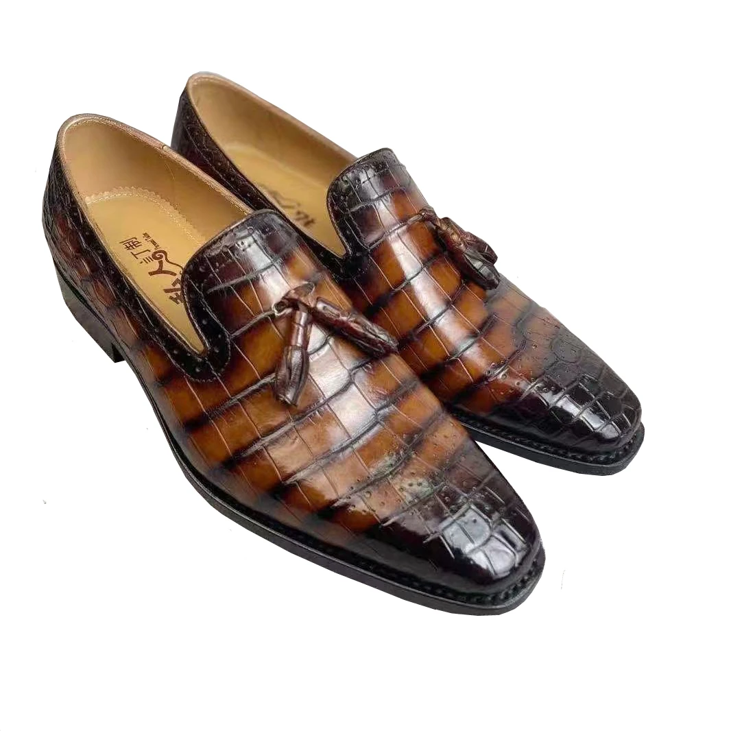 

Новые мужские туфли Yingshang, мужские туфли из крокодиловой кожи, туфли для свадьбы, офиса, деловые туфли для мужчин