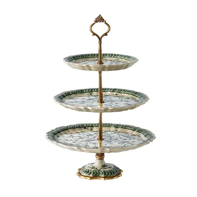 

Design star hotel club with ulterior motives, villa wedding luxury copper three-story party, dinner coffee tea tray metal fruit