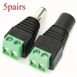 5pairs DC 12V Power Supply Plug Adapter Connector for 5050 3528 LED Strip Light