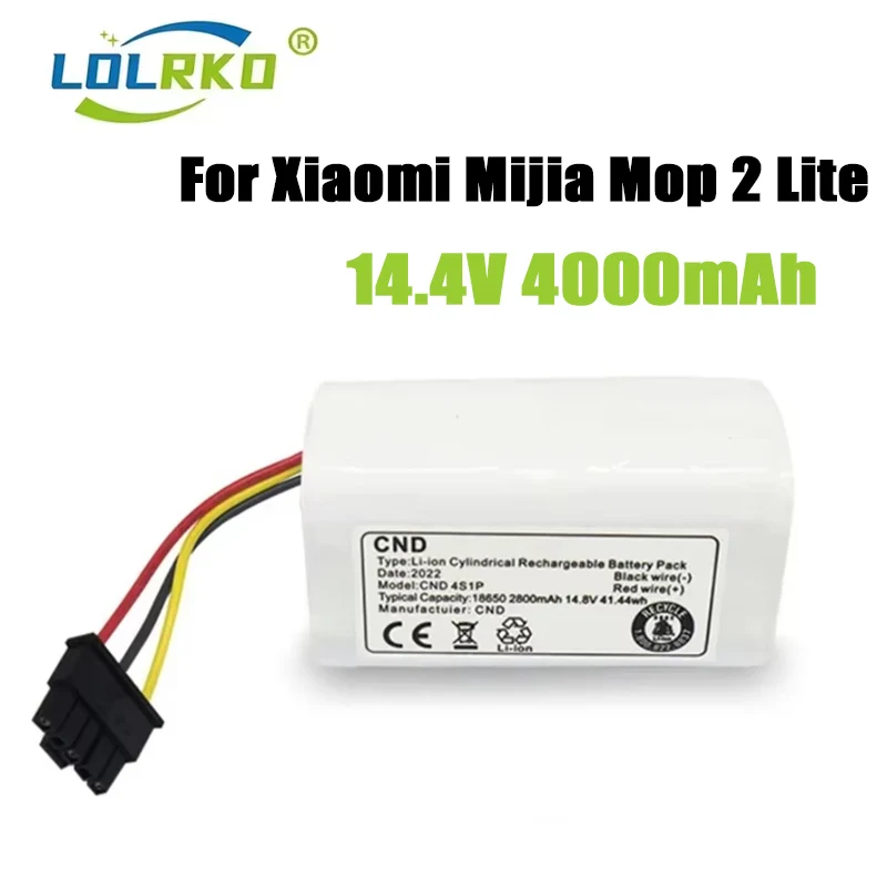 

New 14.4V 4000mAh Battery N011-4S1P for Xiaomi Mi Robot Vacuum Mop 2 Lite MJSTL Vacuum Cleaner
