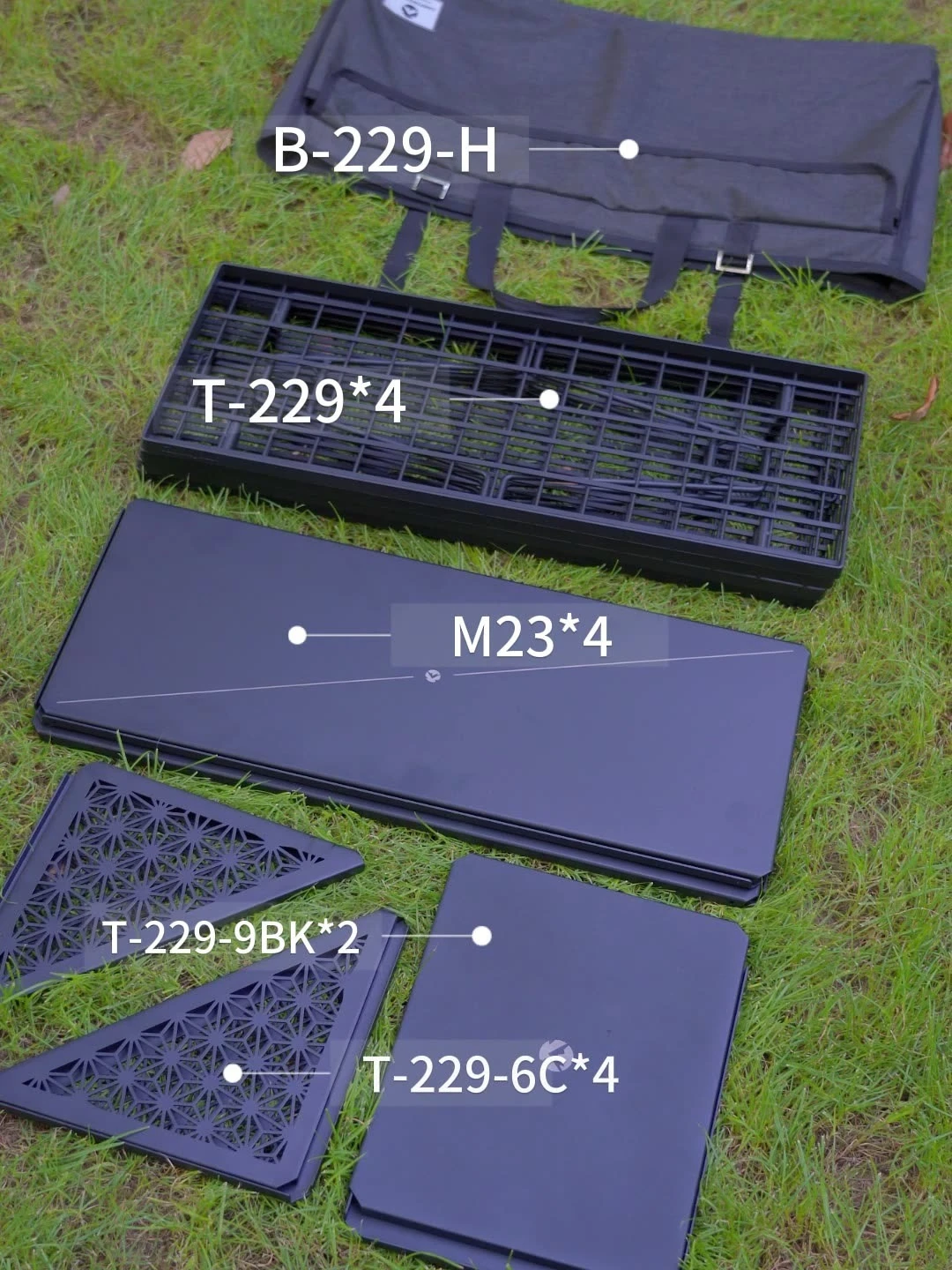 

CAMPINGMOON M23-2P two-piece site rack aluminum alloy camping portable table board outdoor folding table accessories