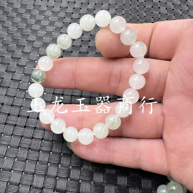 , Tianshan round bead , emerald green , quartzite jade bracelet, large and small size bracele
