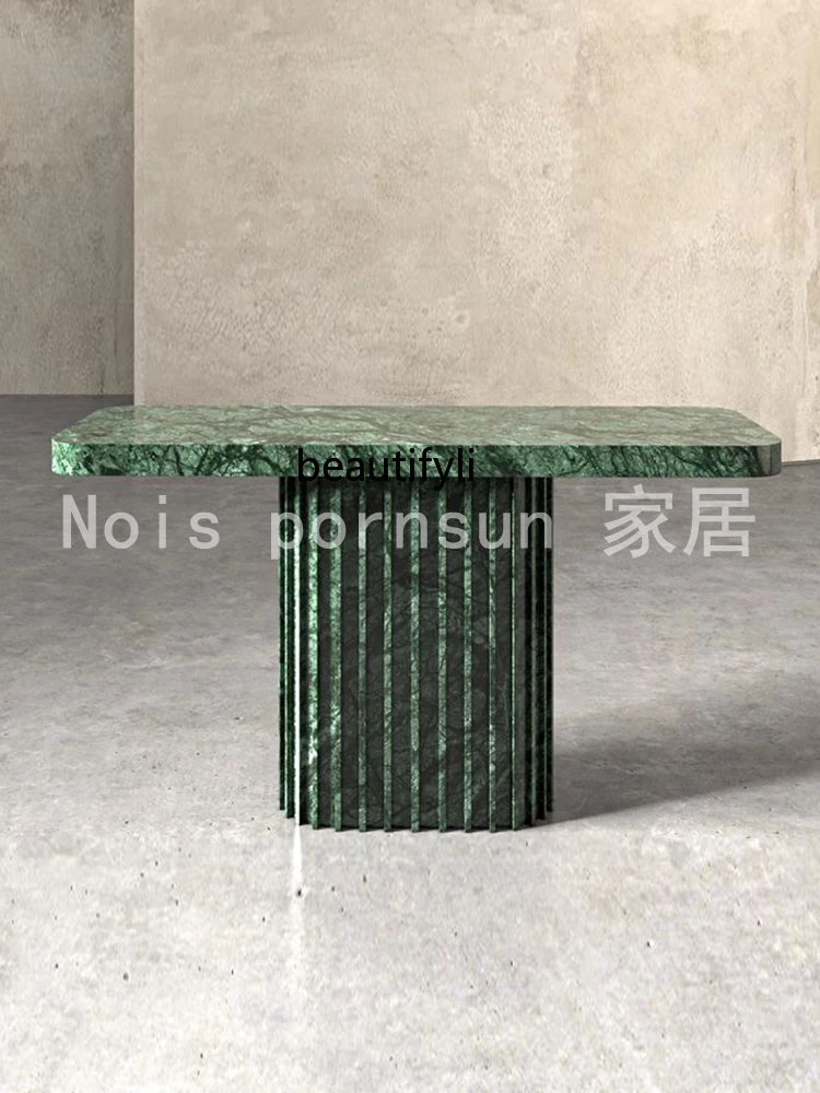 

Nordic marble entrance table, home against the wall, narrow table, end view table, wabi sandy wind natural travertine