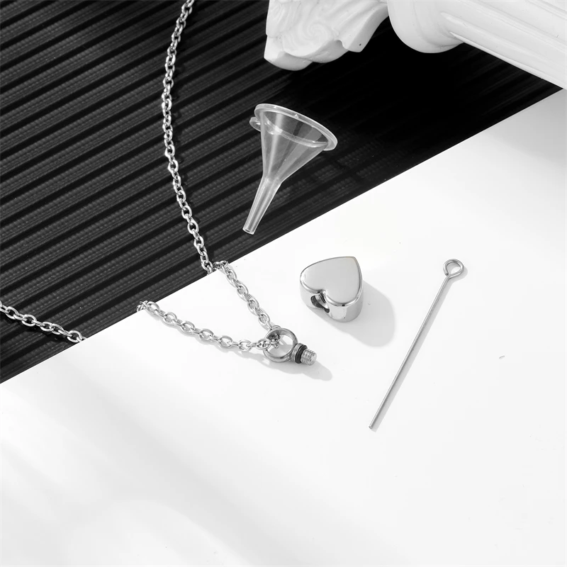 Cremation Necklace for Ashes Stainless Steel Cross Urn Pendant Ashes Holder Memorial Jewelry