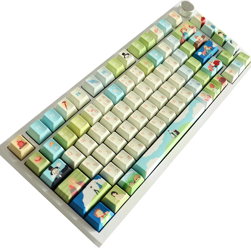 

Колпачки для клавиш Anime JP Moving Castle Cherry PBT, пятисторонняя Dye-Sub, 130 клавиш MX Switch GH60/GK61/GK64/84/87/104/108, механическая клавиатура