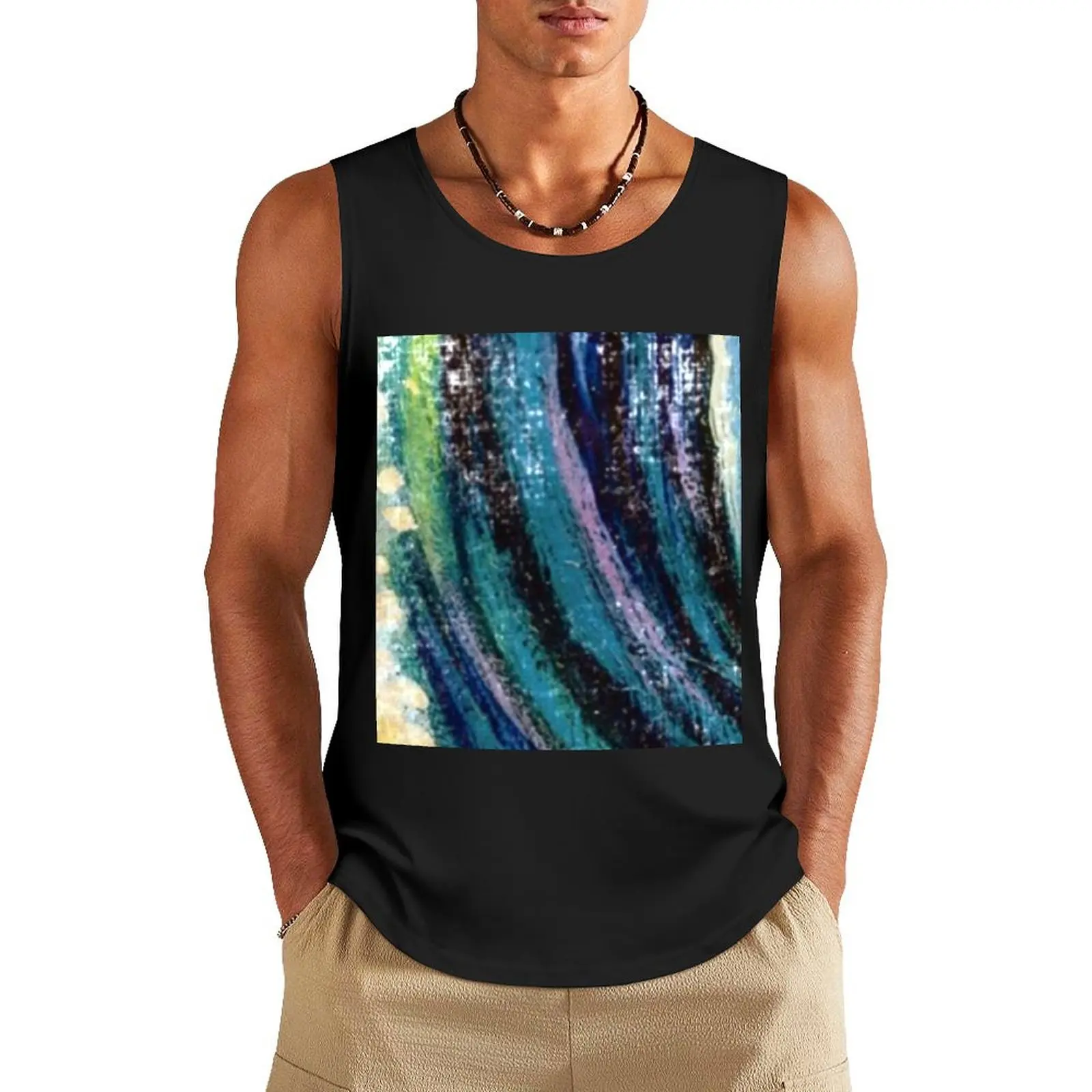 

Turquoise Tank Top gym sports vest Men's clothes luxury style