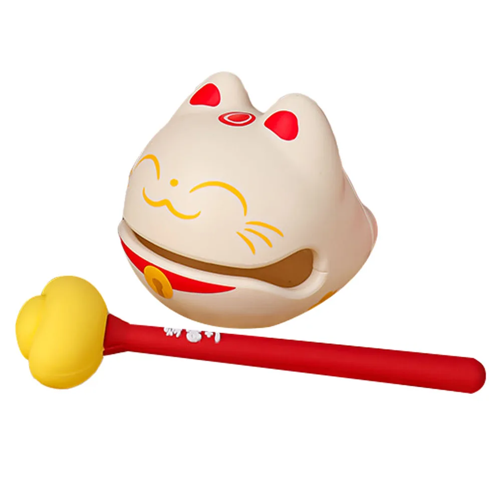 

1 set Cute Cartoon Wooden Fish Temple Block Funny Office Relaxing Musical Toy Small Decoration Percussion for Home