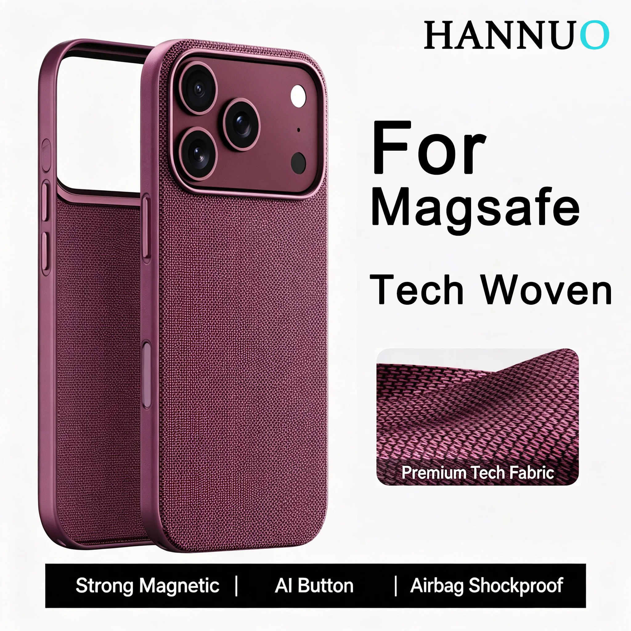 Magnetic Tech Woven Phone Case For iPhone 18 Pro Max Cover For Magsafe Wireless Charging Shockproof Cover For iPhone 18 17 Cases