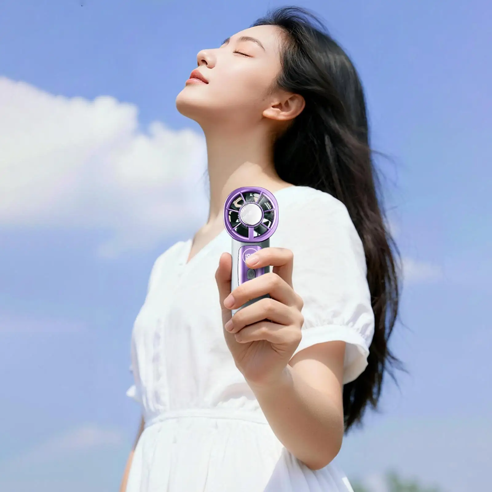 

Car Cooling Fan 199-speed Small Ventilation Tool LED Display USB Charging Small Fan With Clip And Hook For Kids Adults Travel