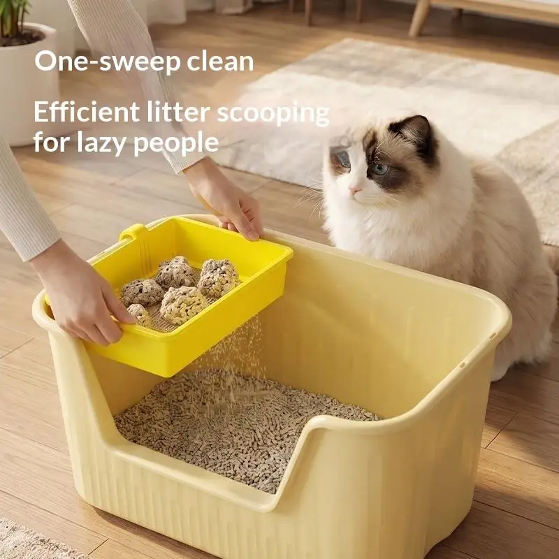 1/2Pcs Efficient Hanging Cat Litter Sifter Plastic Fast Sifting Pet Litter Filter Tray Wear-Resistant Rust-Resistant