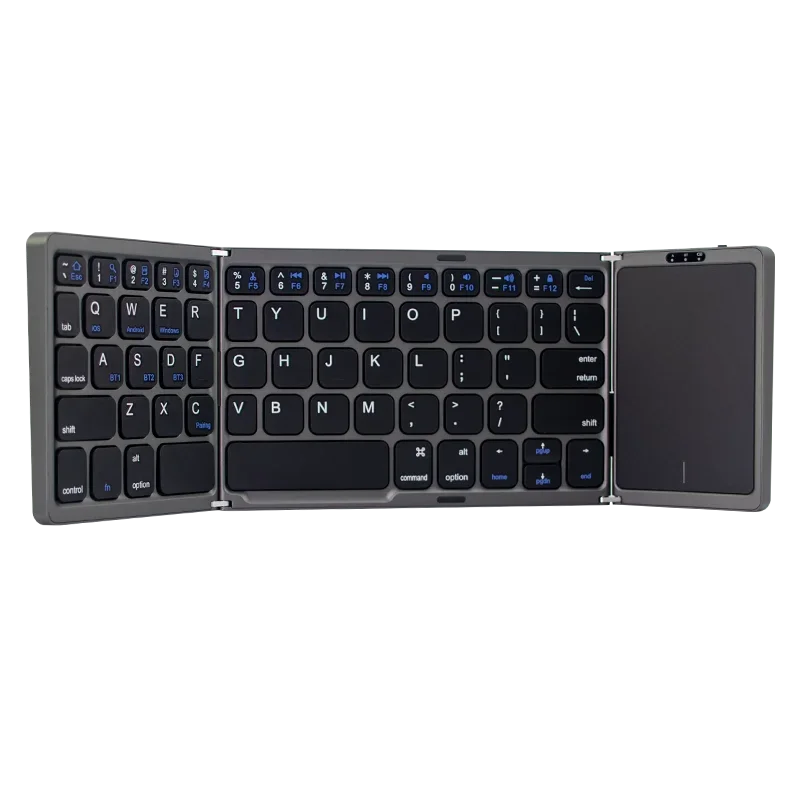 Folding Keyboard Portable Three Bluetooth Wireless Set IPad Suitable for Apple Mini 6 Huawei Microsoft Phone Tablet Notebook