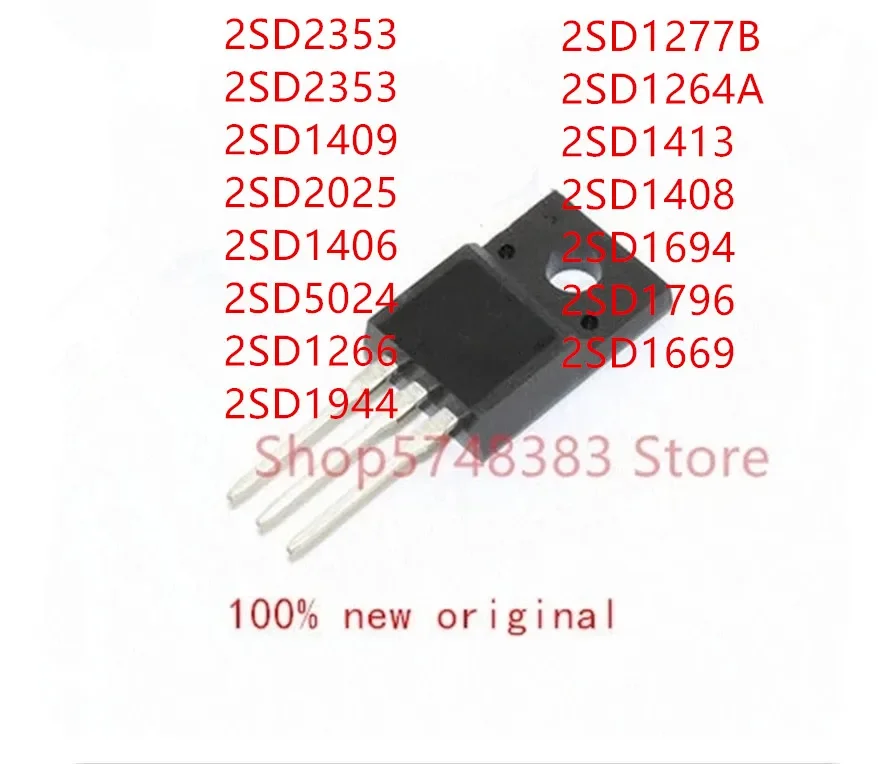 10PCS 2SD2353 2SD1409 2SD2025 2SD1406 2SD5024 2SD1266 2SD1944 2SD1277B 2SD1264A 2SD1408 2SD1694 2SD1796 2SD1669 2SD1413 TO-220F