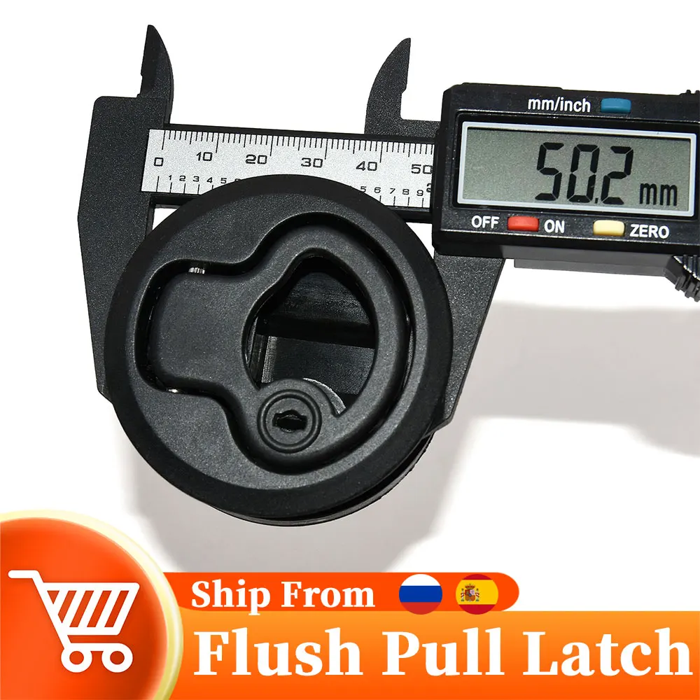 1/2 Pcs Round Flush Pull Latch With Lock Key Mount Latch Lift Slam Latch Hardware Deck Hatches For RV Boat Accessories