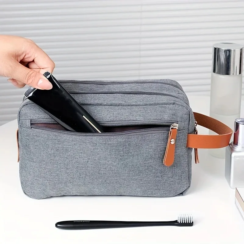1 قطعة طوي معلقة الرجال السفر سعة كبيرة أدوات التجميل الترويجية حقيبة التخزين أكسفورد القماش حقيبة مستحضرات تجميل ضد الماء مزدوجة la