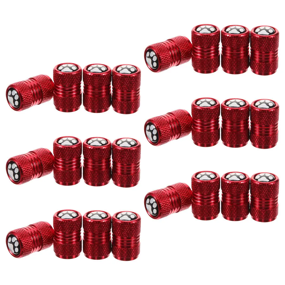

24Pcs Paw Print Tire Valve Caps Metal Automotive Valve Stem Caps Secure Fit for Vehicle Wheel Air Valves Dustproof