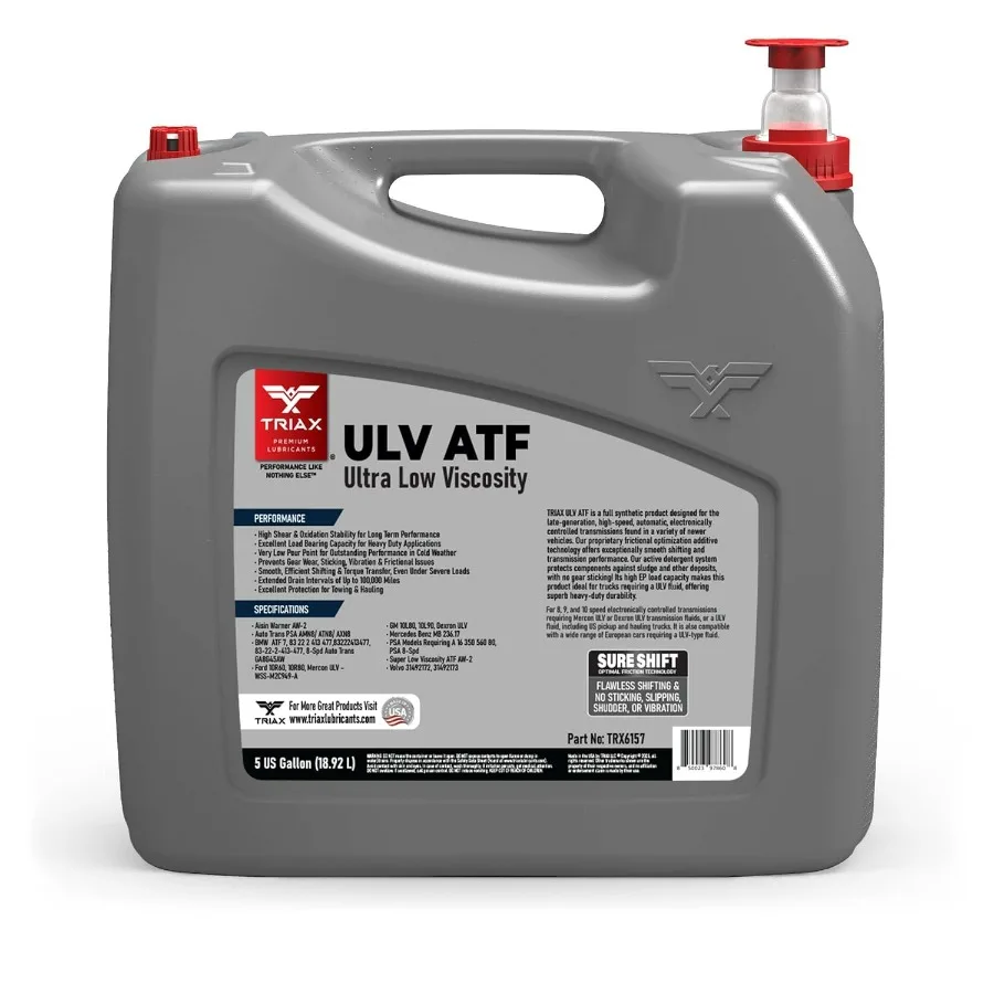 TRIAX ULV ATF سائل ناقل الحركة الأوتوماتيكي الاصطناعي بالكامل منخفض اللزوجة للغاية لنقل الحركة الحديثة 10 و8 سرعات 5 جالون