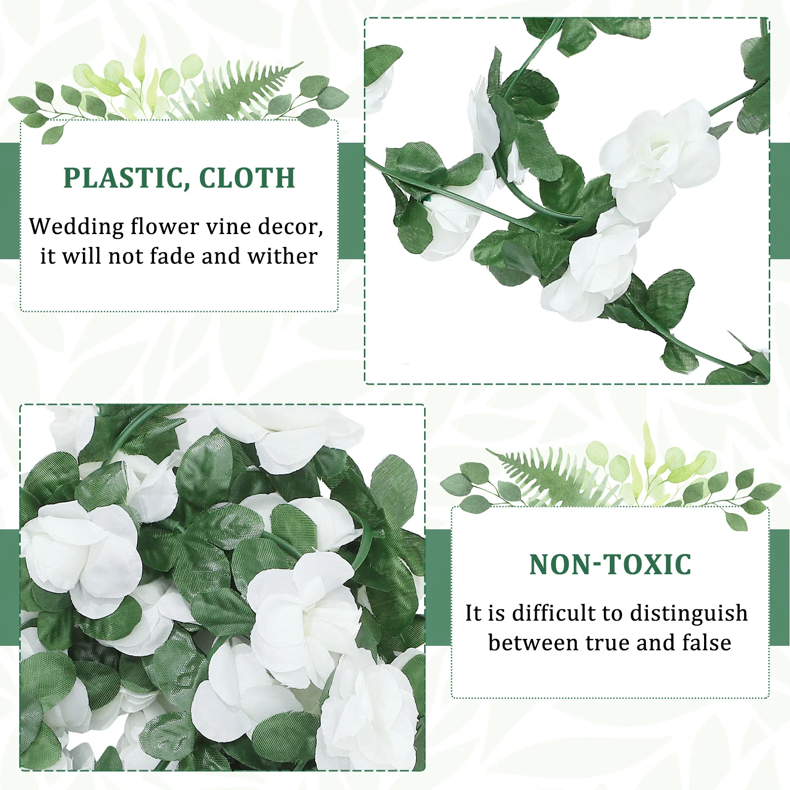 

6Pcs Artificial Rose Vine Lifelike Decorative Flower Hanging Ornaments Home Festive Decoration Flower Garland Decorations