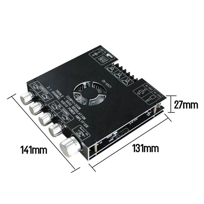 B03B-TPA3255 Bluetooth Digital Amplifier Board ZK-AS21 2.1 Channel Portable Practical Multifunctional Amplifier Board