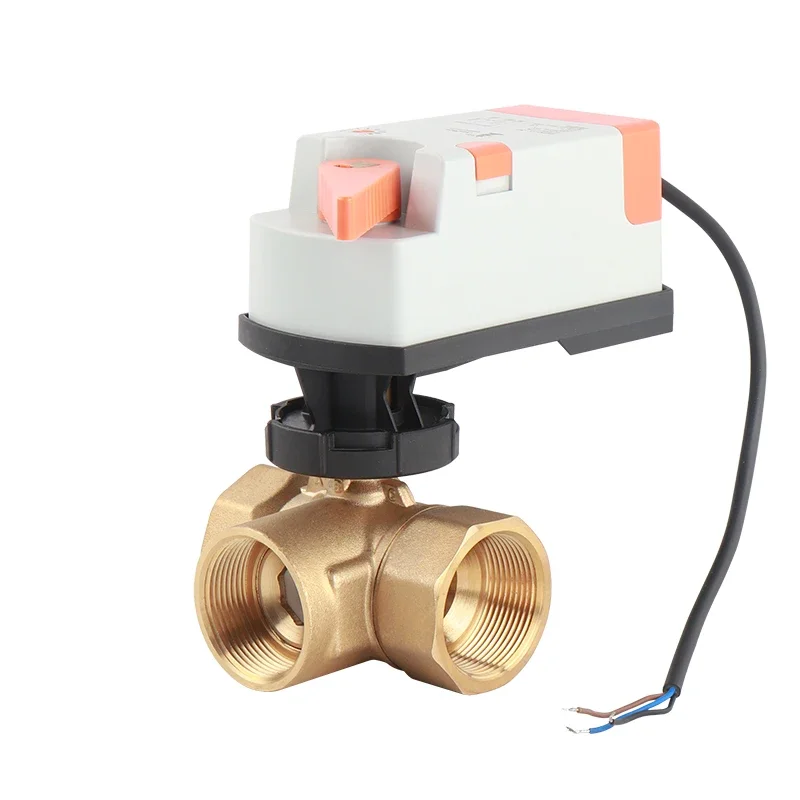 brass 2/3 Way  Motorised Control Ball Valve, Water Flow Electric Actuator Valve Motorized