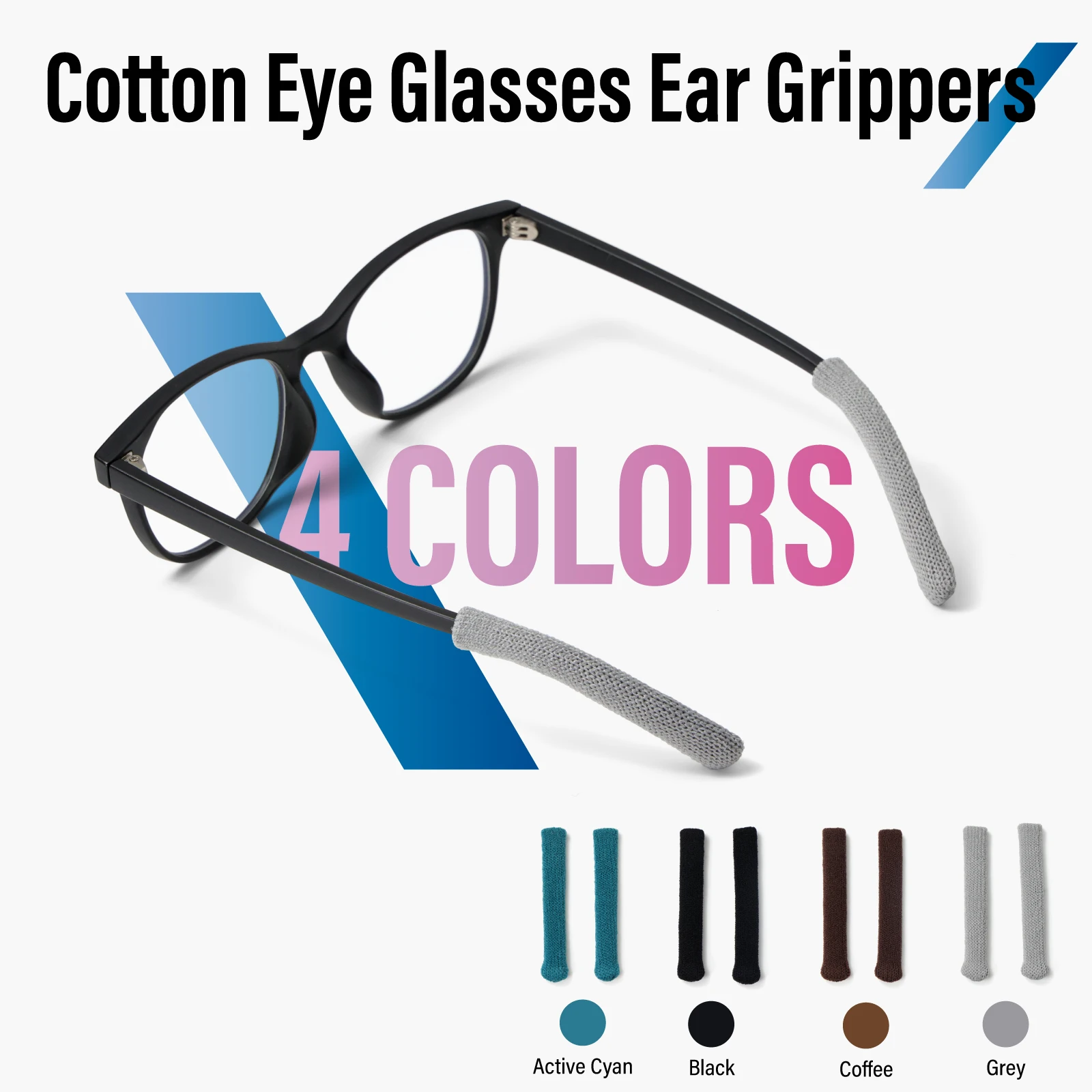 10 Pairs Knitted Eyeglass Temple Sleeves Anti-Slip Glasses Ear Socks Comfortable Eyewear Accessories 4 Colors
