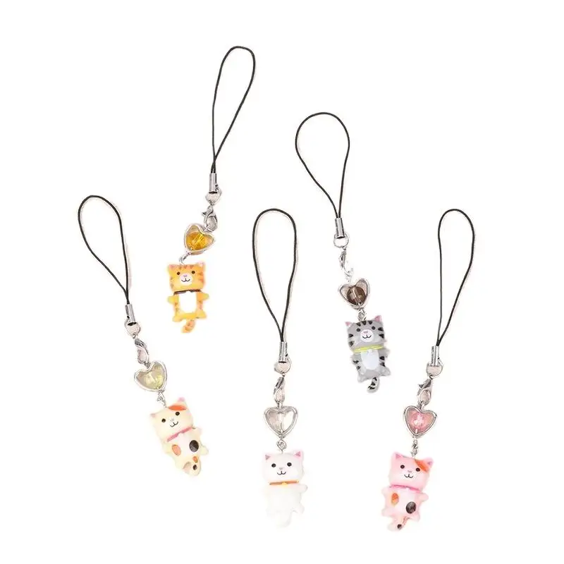 Breloczek Anime Kot Y2K Śliczny Kreskówkowy Kotek Zawieszka do Telefonu Urocze Zawieszki do Torebki 〔CC44〕
