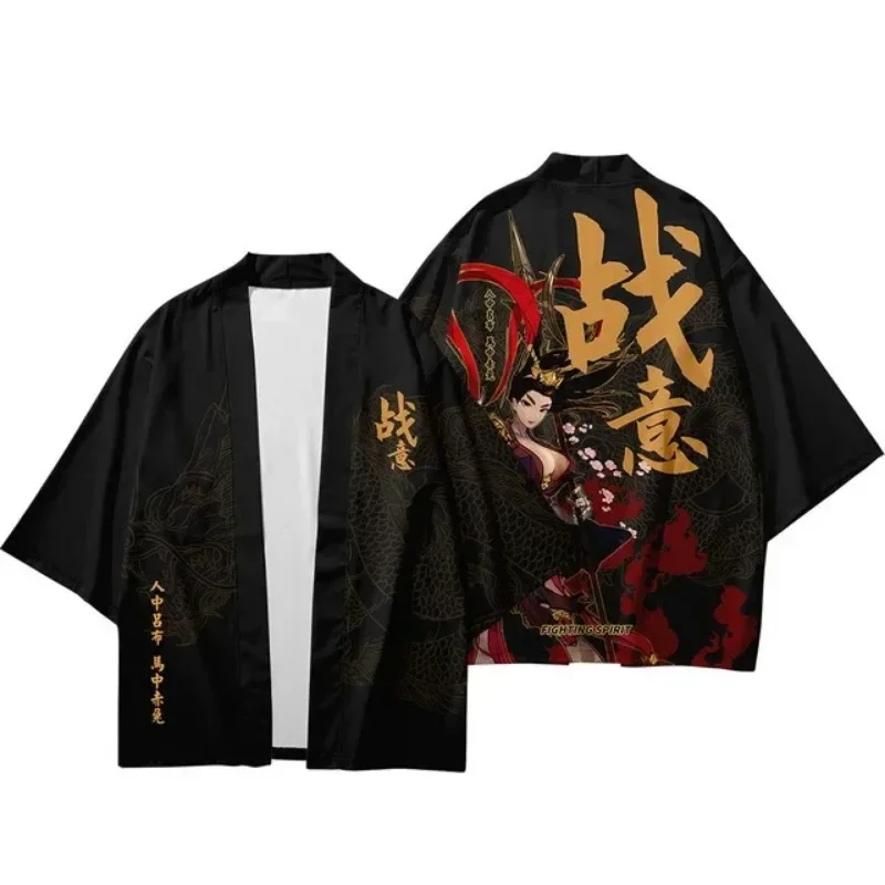 Japanische traditionelle Kleidung Drachen-Druck-Kimono für Jungen und Mädchen, asiatischer Retro-Yukata, Hanfu, Yukata, sexy Kimono