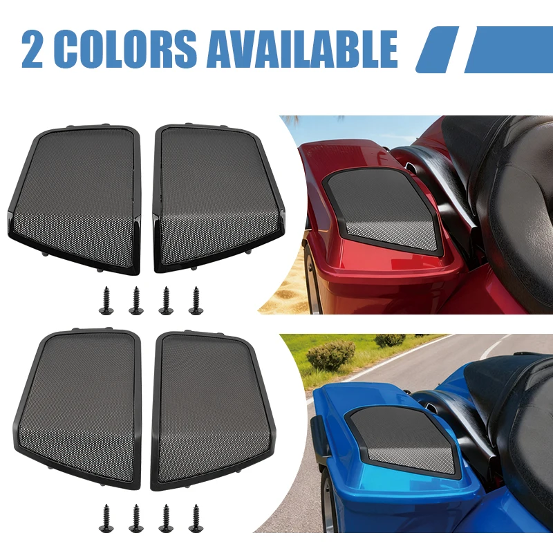 Motorcycle Saddlebag Lid Speaker Grill Cover Sound Mesh Accessories For Harley Touring Road King Electra Street Glide 1994-2013