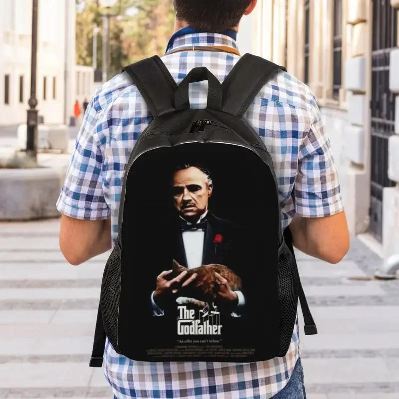 Mochila personalizada do portátil do filme do gangster, o padrinho Bookbag, saco de filme para a escola e estudantes universitários, homens e mulheres, moda