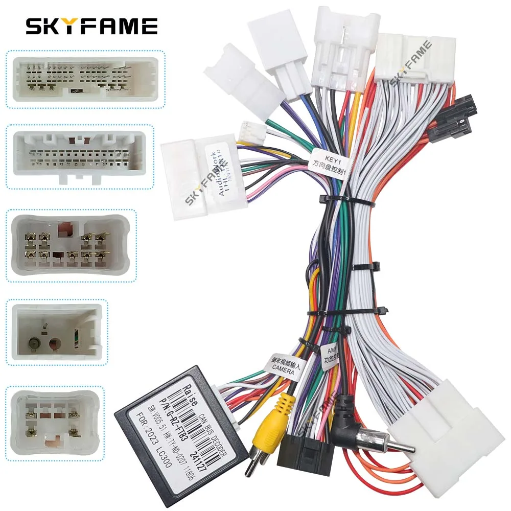 SKYFAME Car Android 16pin Wiring Harness Cable Canbus Box Adapter Decoder For Toyota Land Cruiser 300 LC300 TD RZC G-RZ-FT83