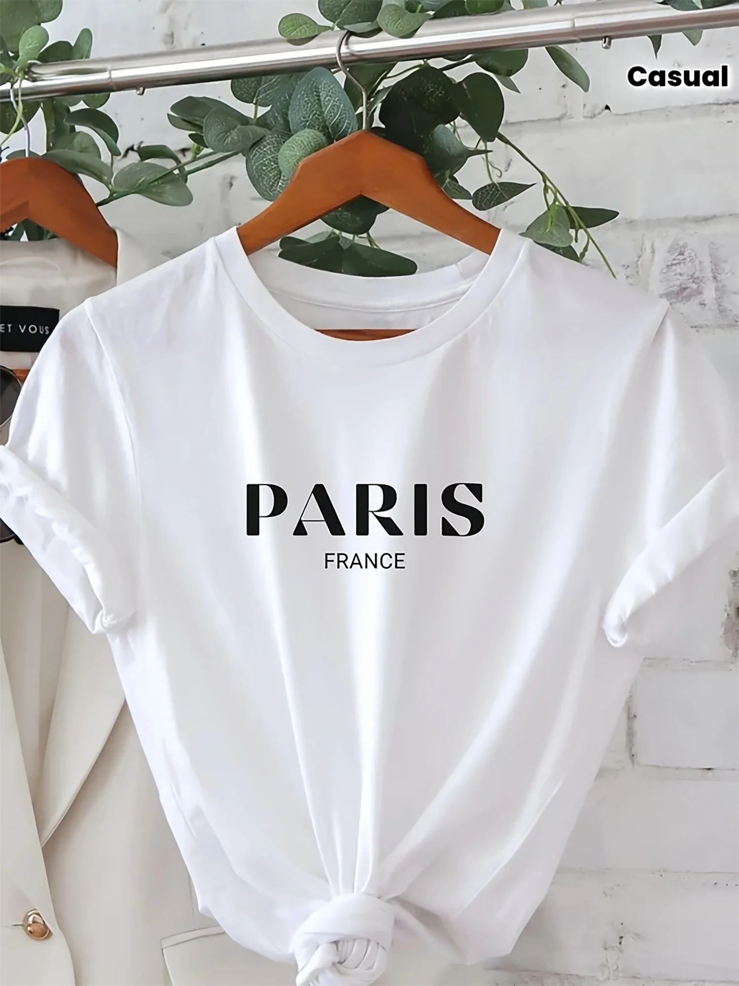 Women'S Casual Short-Sleeve Crew Neck T-Shirt a Printed Letter Design of Paris Perfect Fashion Harajuku Kawaii Y2K Clothing
