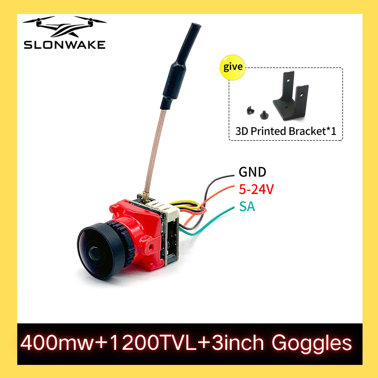 Ready to use 5.8G 48CH FPV VR Goggles Monitor 480p with 400mW VTX Transmitter and CMOS 1200TVL FPV Camera for RC Playing Part