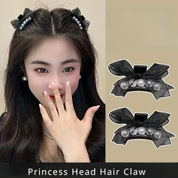 Mesh Bow Small Grab Clip Edge Clip Sweet Princess Head Hairpin Women Black Bangs Side Clip Hair Accessories Hairpin Headdresses