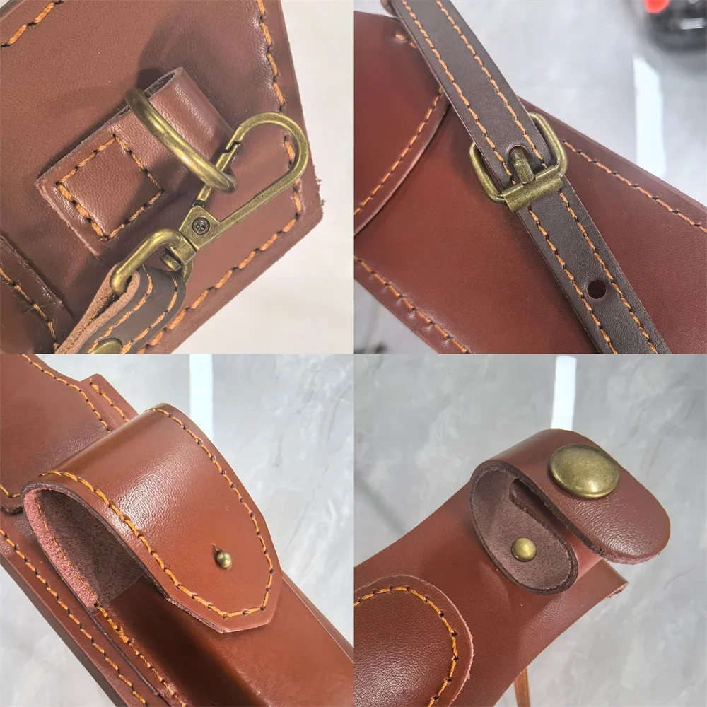 Climbing Portable Straight Knife Leather Sheath Cover for Fixed Knife, Outdoor Storage Bag Knife Holster with Crossbody Strap
