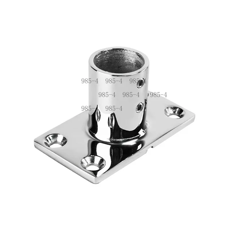 Yacht Deck Handrail Base, 316 Stainless Steel 90° Square Pipe Flange Seat
