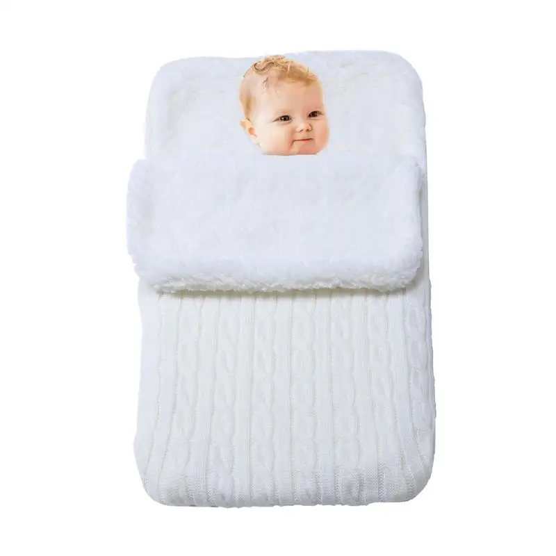 Soft Wrap Swaddle Blanket Soft Breathable Swaddle Blanket Stroller Wrap Wool Knitted Toddler Warm Swaddling Wrap For Car Seat