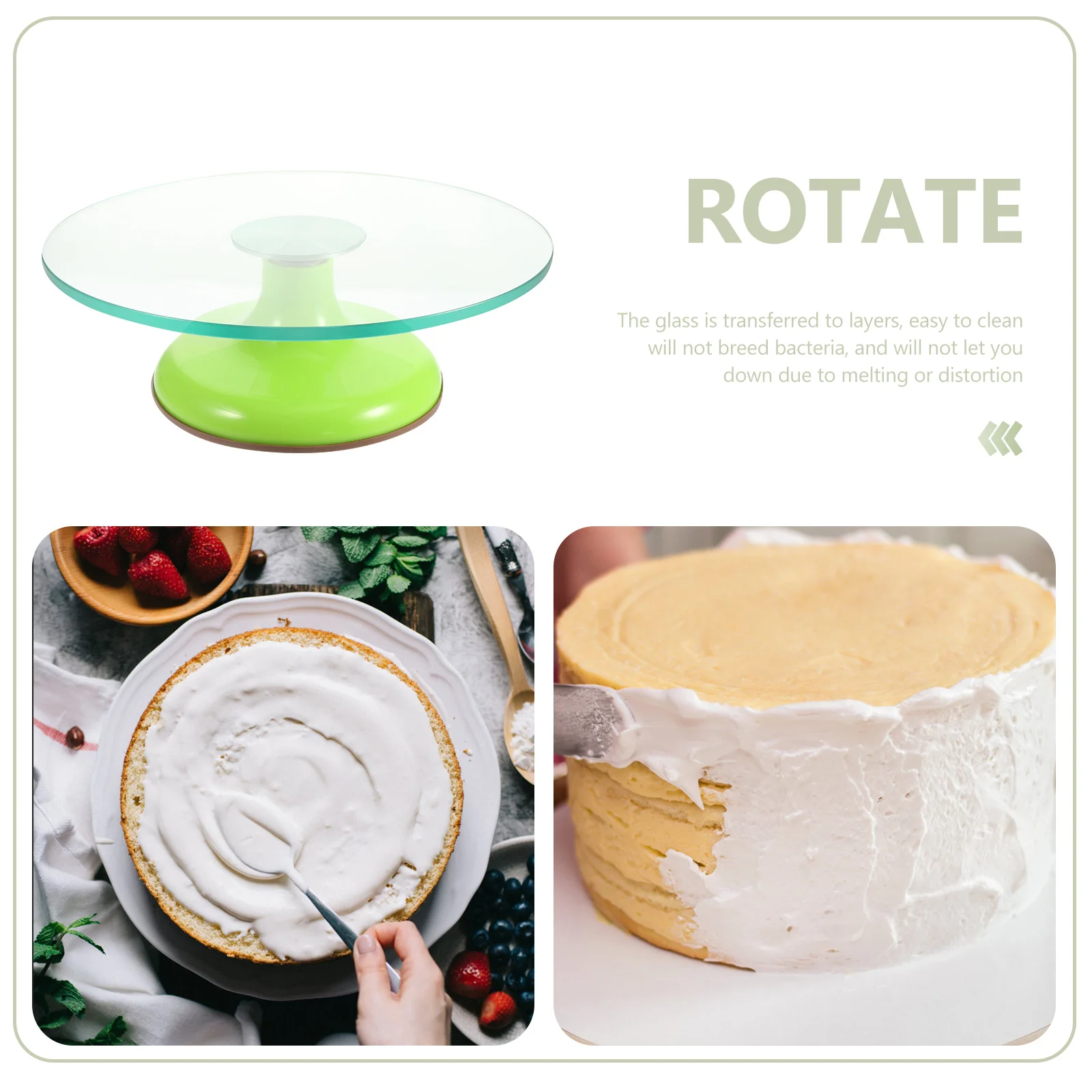 قرص دوار لتزيين الكيك الفاخر مع قاعدة ثابتة وأدوات خبز دوارة ناعمة لسهولة صنع الكعك بنفسك في المنزل