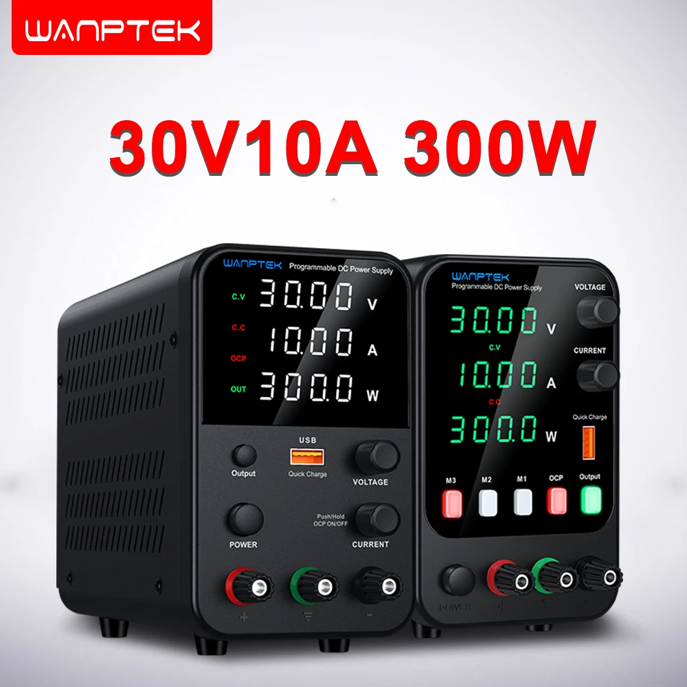 Wanptek DC Laboratory Power Supply Adjustable 30V 10A 60V 5A 120V 3A  with USB fast Charging Bench Power Suppliess