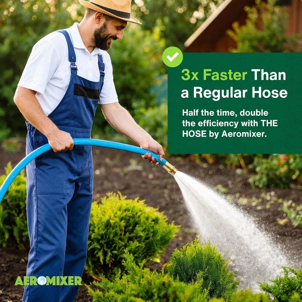 1 Inch Garden Hose 75 Ft with Adapter Set for 3/4 Spigots, Flexible Water Hose