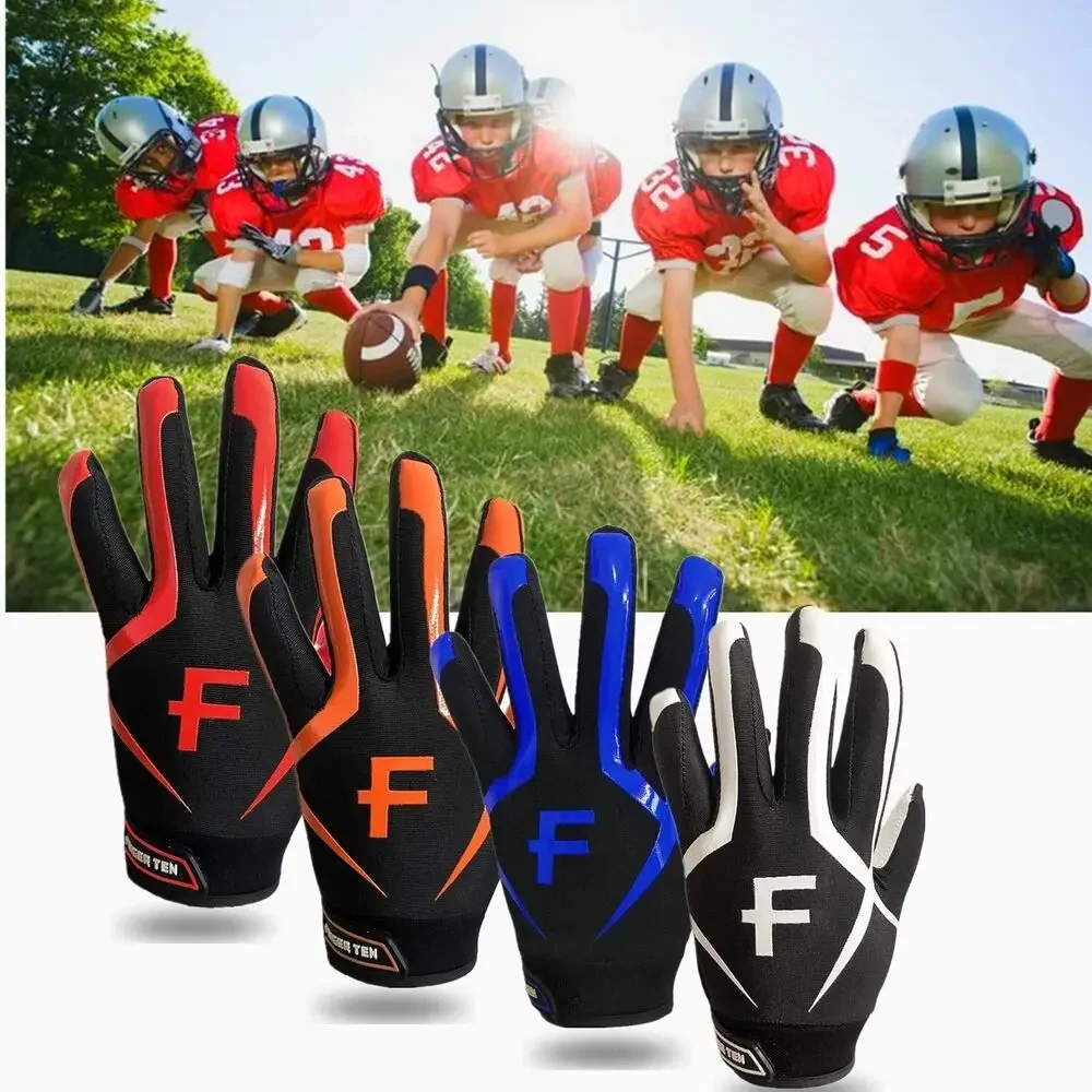 Football Gloves Youth Children Non-Slip Palm Receiver Boys Girls