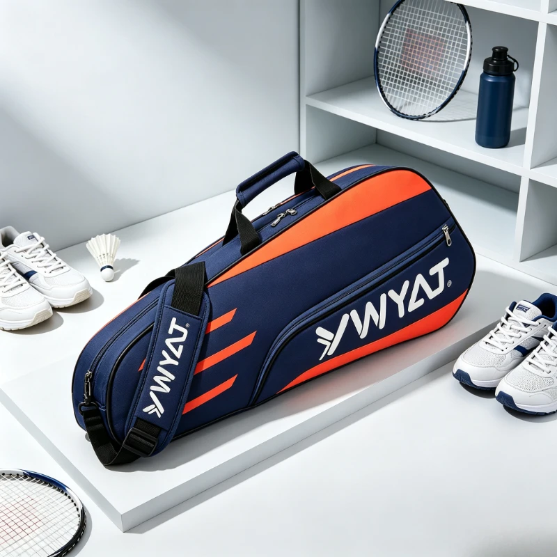 Portable Handheld & Shoulder Badminton Bag Holds 3 Rackets, Large Capacity Scratch Proof Breathable Comfort Sports Bag for Gym