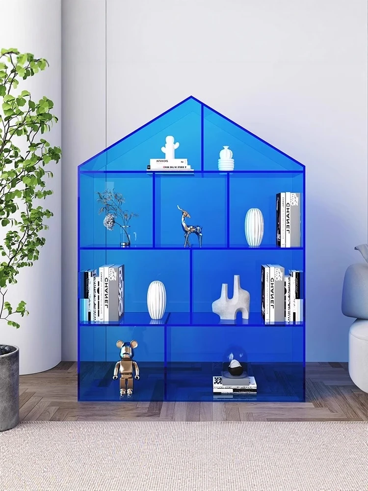 

Многослойная настенная полка для хранения в гостиной, книжная полка, простая современная прозрачная акриловая домашняя интегрированная пол, креативность