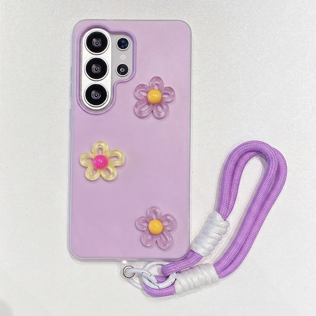 Bonbonfarbene 3D-DIY-Blumen-Lanyard-Handyhülle für Xiaomi Redmi 15C 14C 13C Note 14 13 12 11 Pro 4G 5G TPU stoßfeste Hülle – Detail 1