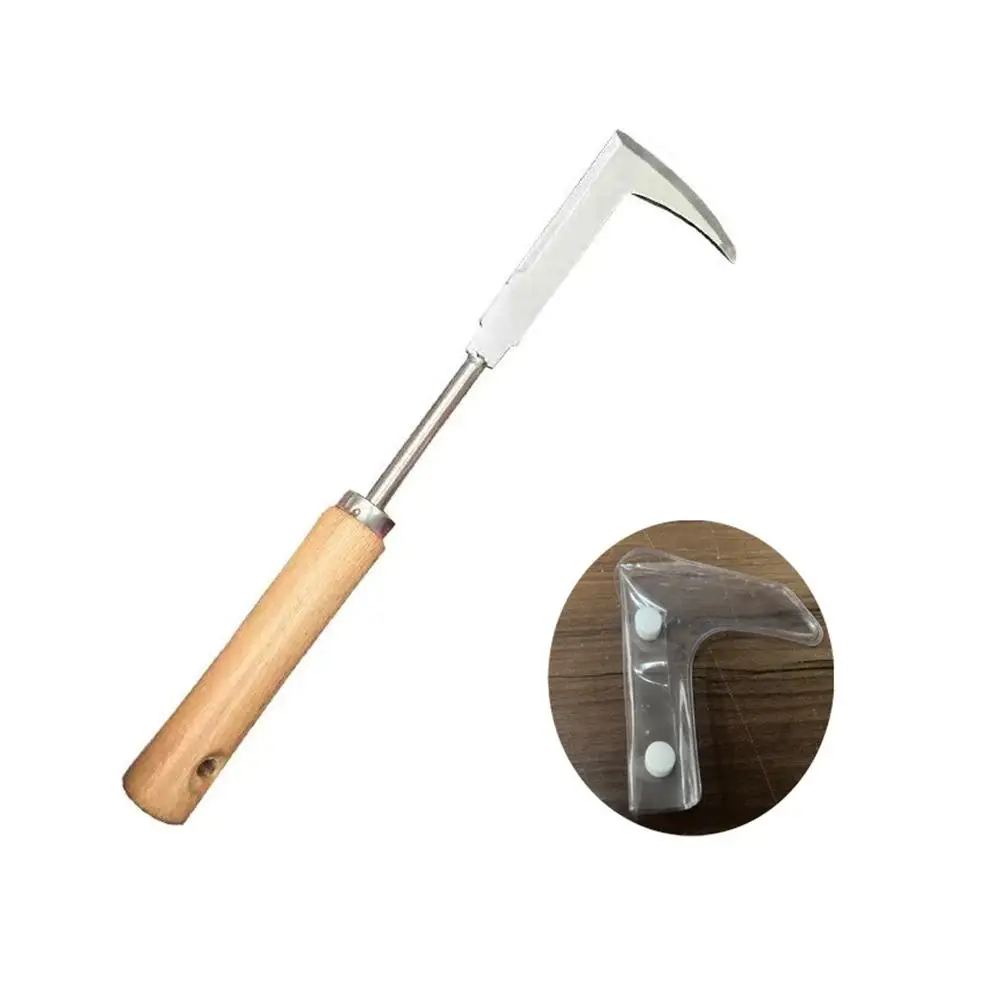 Imagem -03 - Manual Cortador de Grama Jardinagem Crack Weeder Fenda Tool L-shaped Sickle Weeding Tool Weeding Handle Lawn Patio L0w5 Aço Inoxidável