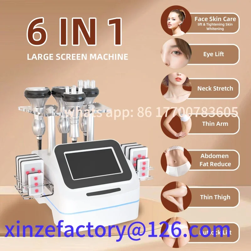 Customizable Newest 6 in 1 Body Shaping Machine 40K Loss Weight Ultrasonic Cavitation Vacuum Slimming Device Salon Spa