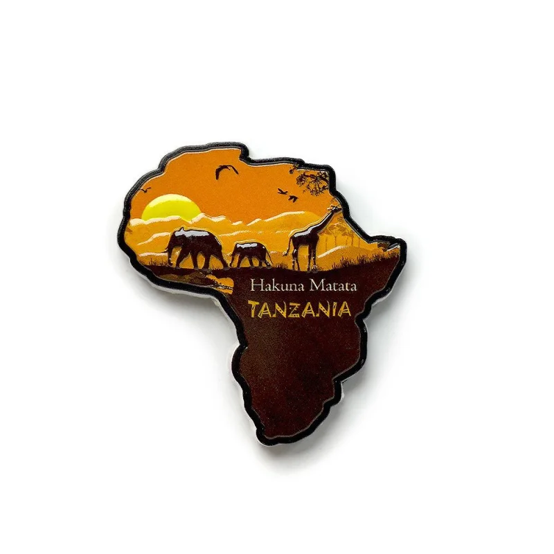 

Tanzania Cultural and Creative Tourism Sunrise3D3D Refrigerator Magnetic Stickers Home Souvenirs Collectible Crafts