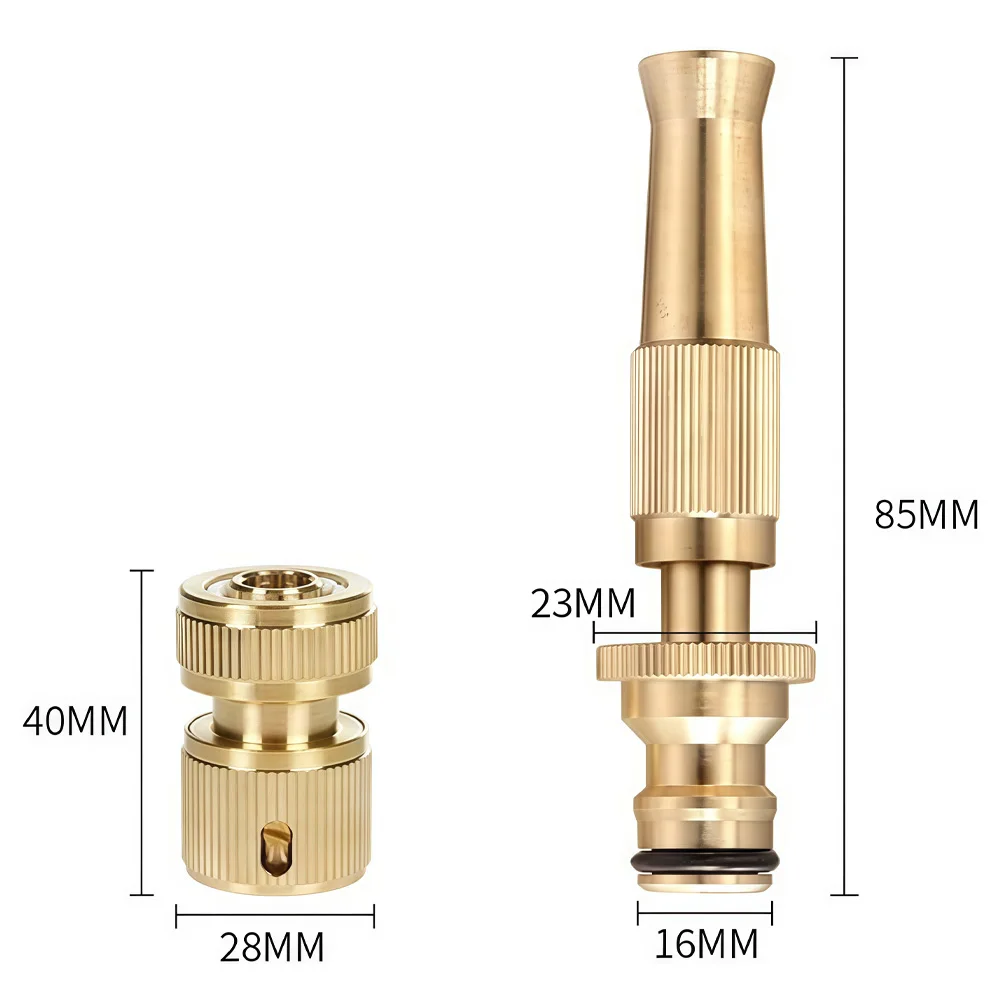 Quick Connector Home Garden Hose Adjustable Gun Spray Nozzle Water Gun Brass High Pressure Direct Spray Sprinkler