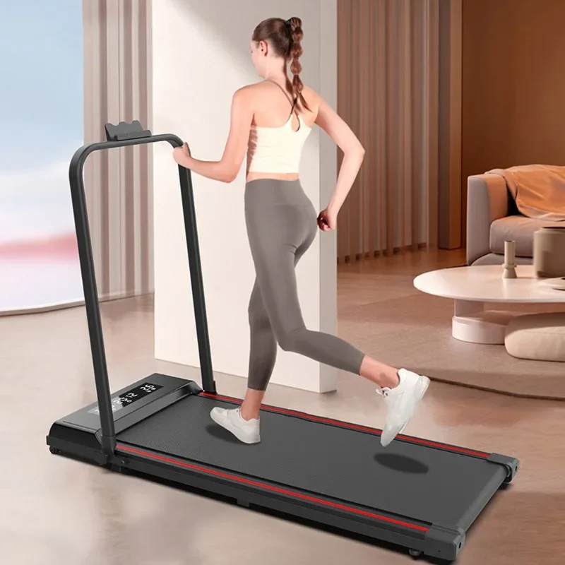 Ultra-Thin Silent Flat Walking Treadmill With Lcd Screen Heart Rate Detection For Indoor Home Gym Fitness Sturdy
