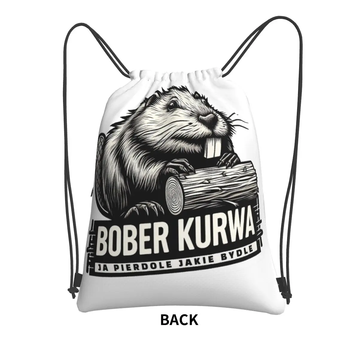 Poland Beaver Bober Polish Bobr Kurwa Backpacks Casual Drawstring Bags Shoes Bag Book Bags for Man Woman School